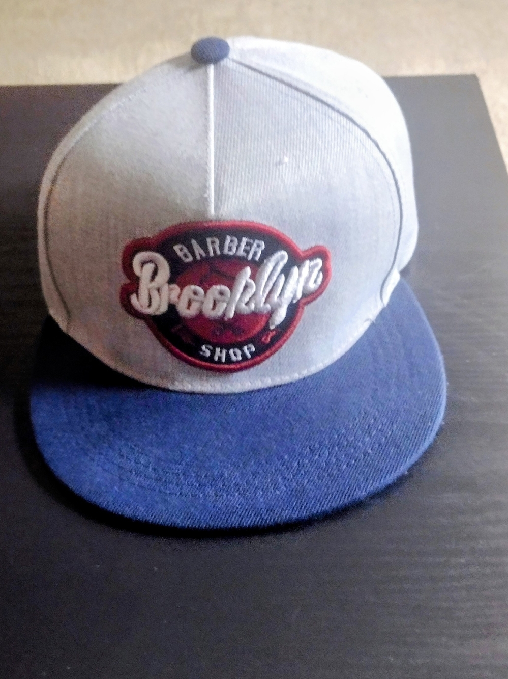 Brooklyn Barber Shop - Snapback Hat - Light Gray and Navy $8